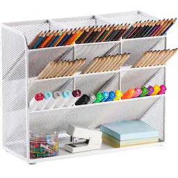 White Mesh Pen Holder Without Drawer