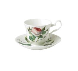 Jiallo - Roy Kirkham TEACUP&SAUCER - RED.ROSE, Bone China Made in England, Set of 2 - Mutli color