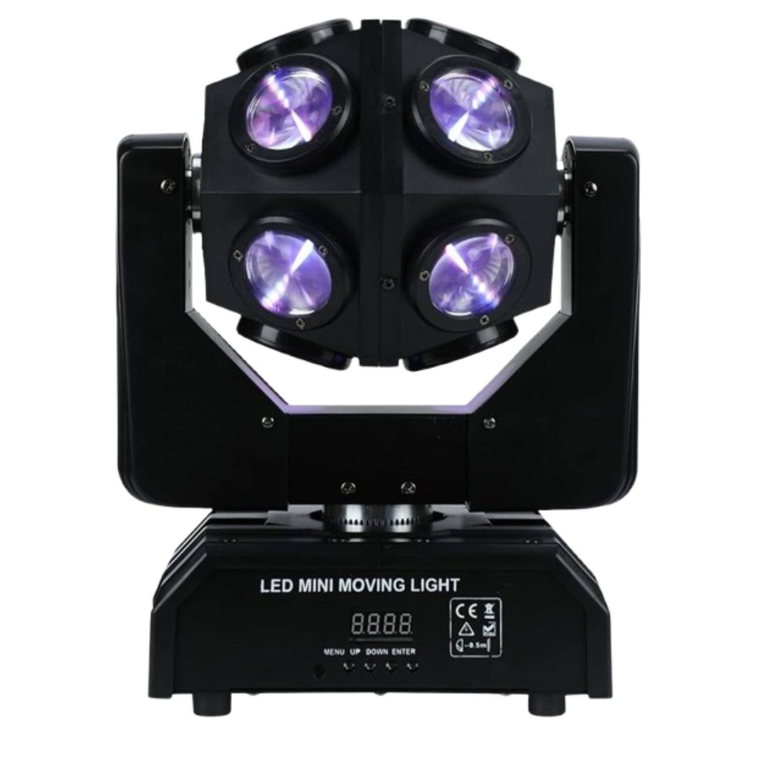 LED MINI MOVING LIGHT
8.8.8.8
MENU UP DOWN ENTER
