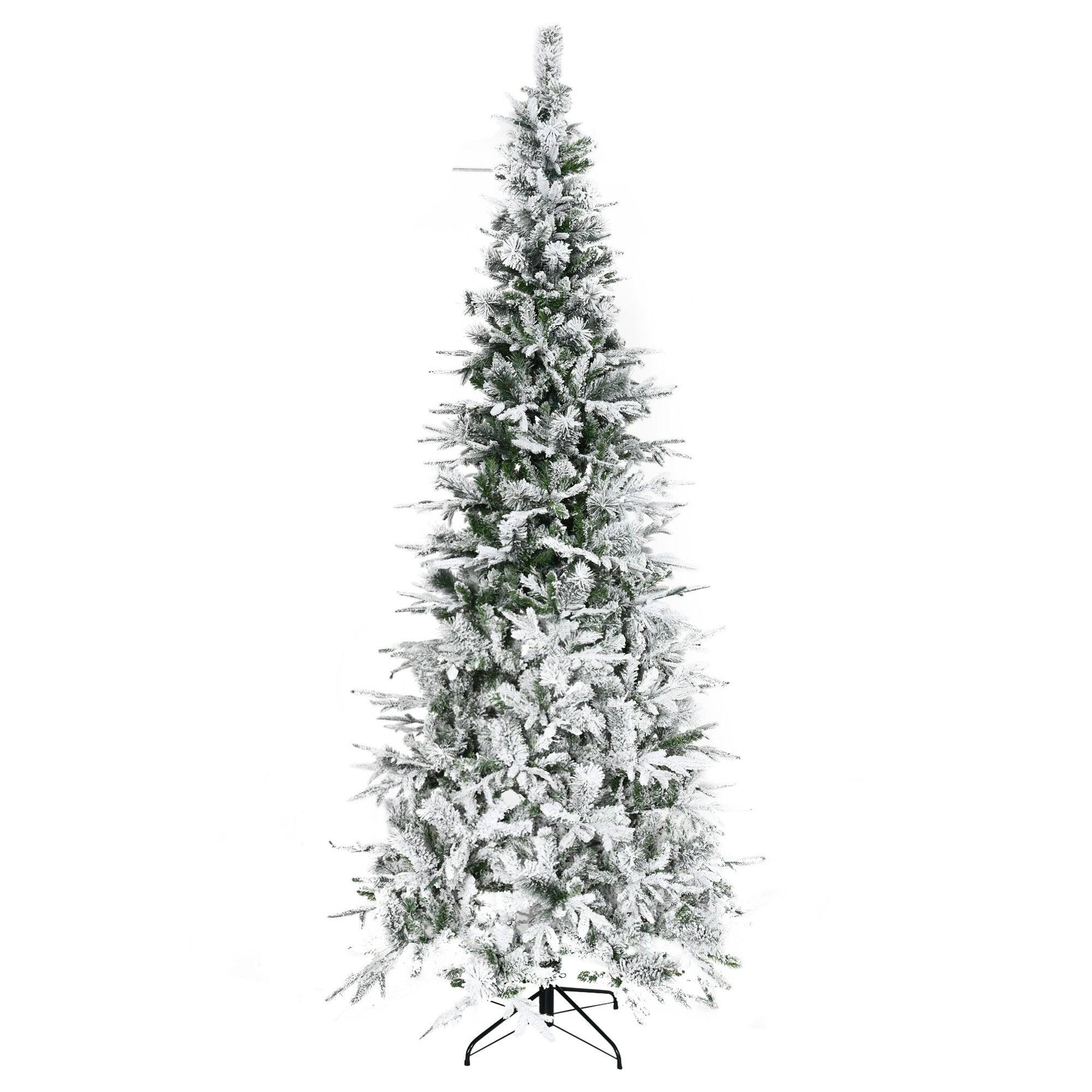 Alt View 6. Hivvago - 9 ft Unlit Snow Flocked Pine Artificial Christmas Tree with Realistic Branches and 1159 Tips - Green.
