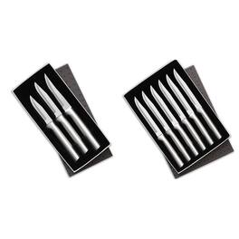 Rada - 3 Piece Paring Knives Galore Set & 6 Piece Steak Knife Set in Gift Box, Handles - Silver