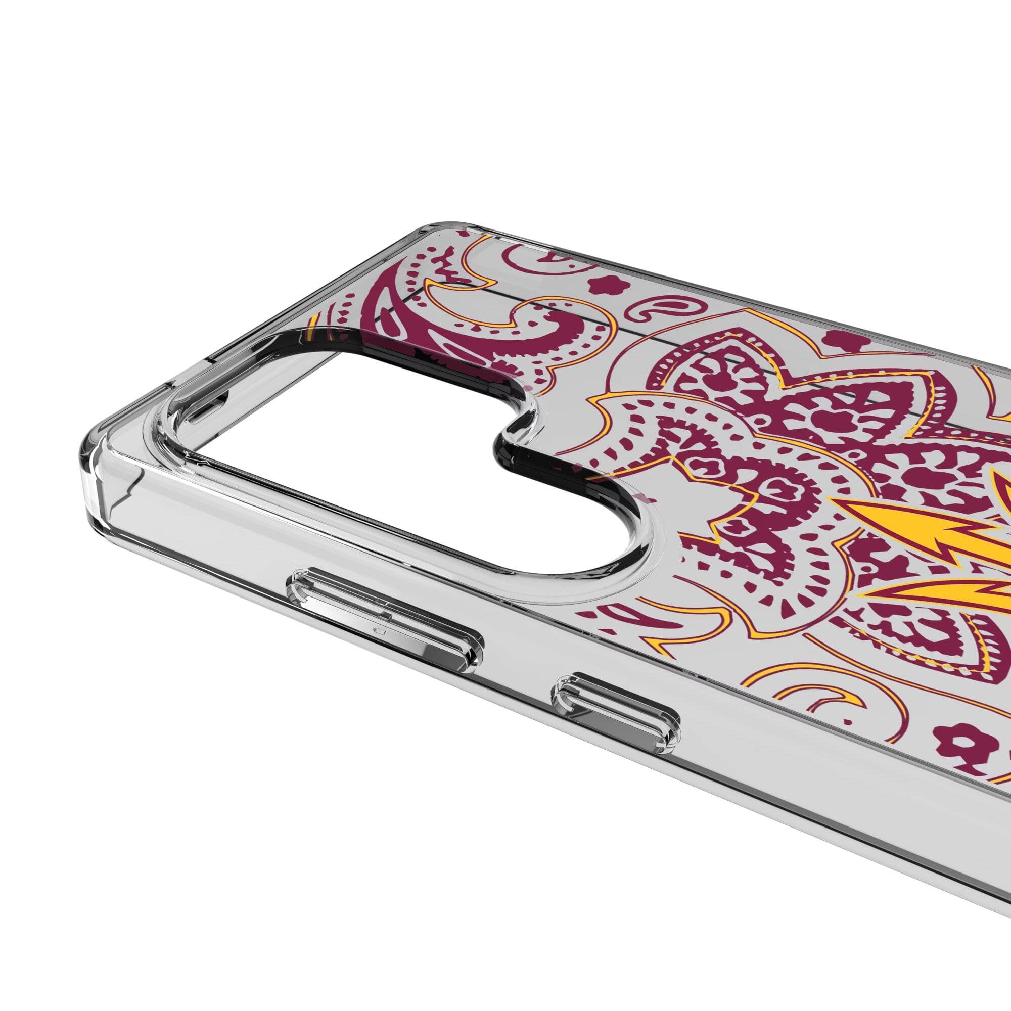 Alt View 2. Keyscaper - Arizona State Sun Devils Paisley Galaxy Clear Case - S25 - Multicolor.