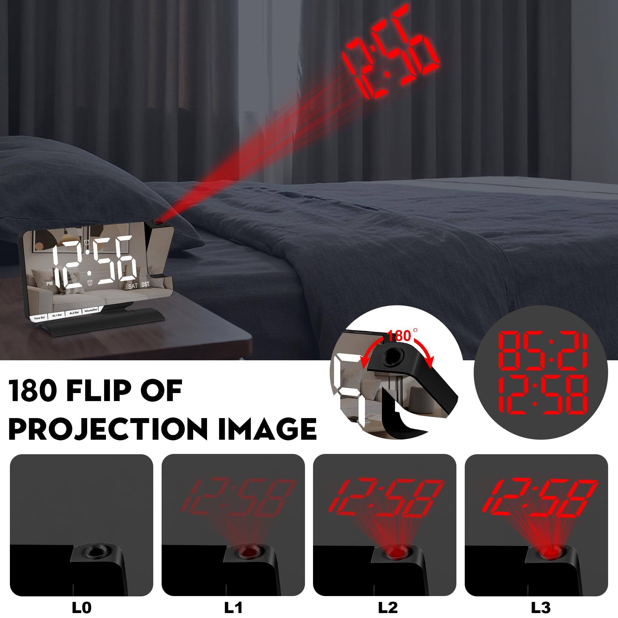 256 PM 12:56 2 SAT 0 - - - - 180 FLIP OF PROJECTION IMAGE 180 85:21 12:58 12:58 12:59 12:58 LO L1 L2 L3