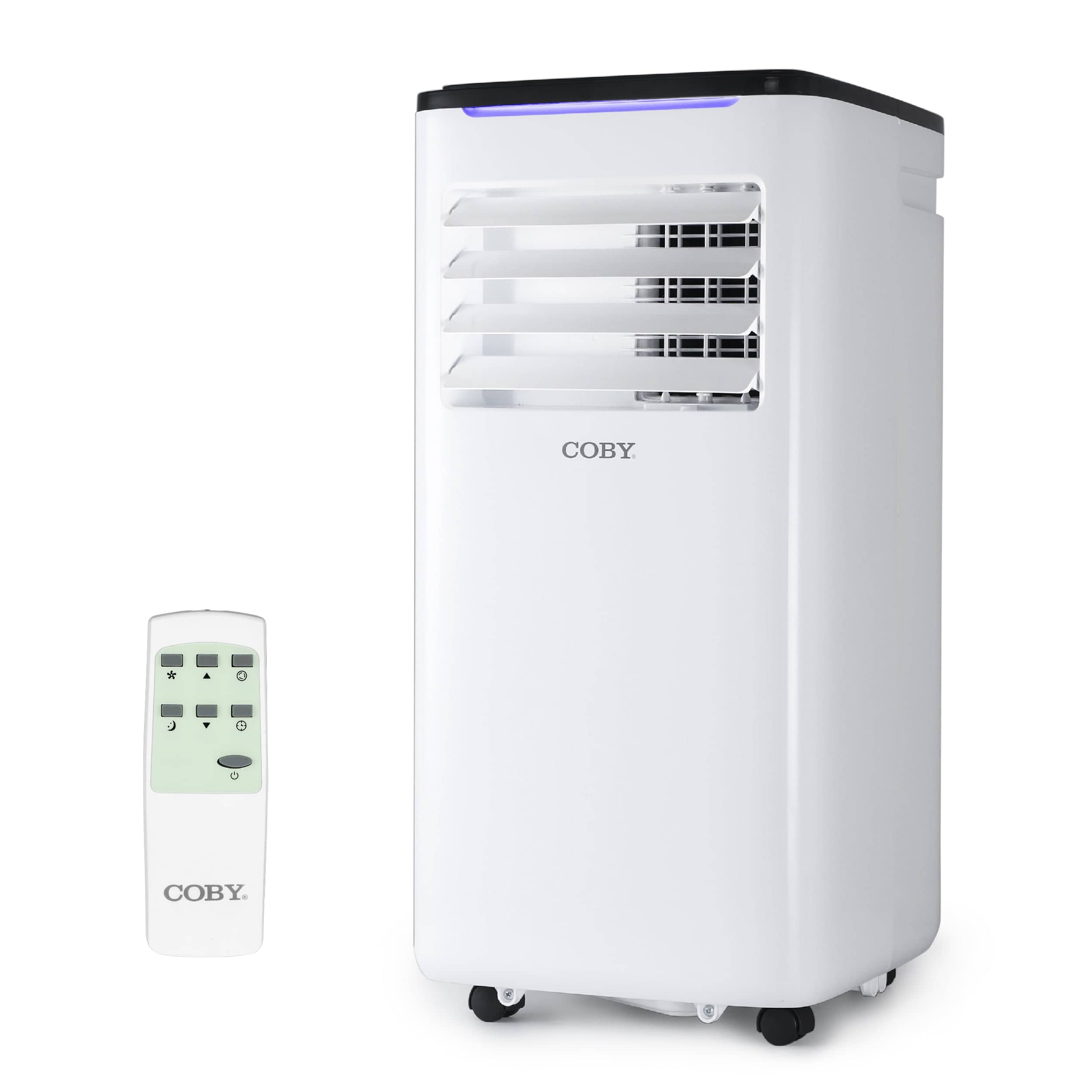Coby - 6,100 BTU SACC/CEC Portable Air Conditioner, 400 Sq. Ft., 9,000 BTU ASHRAE 128 - White