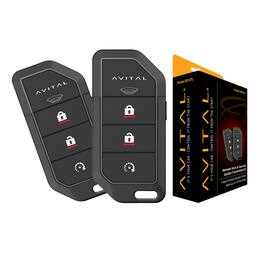 AVITAL - D9147L Two 1-Way 4-Button Remotes 1/4-Mile Range for DS3/DS3+ RF Models - Onyx Black