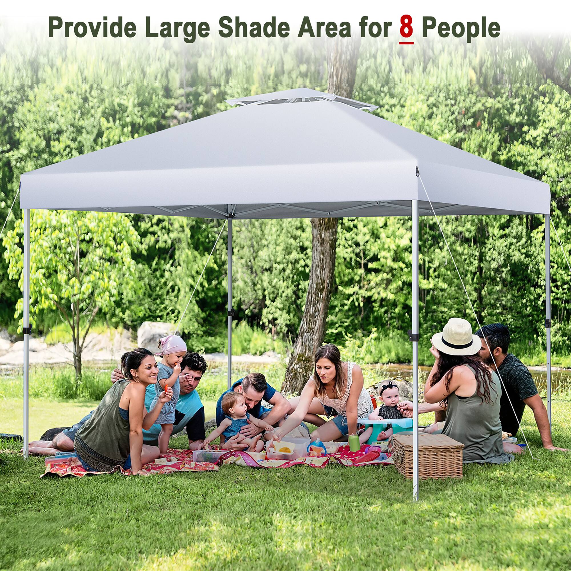 Provide Large Shade Area for 8 People