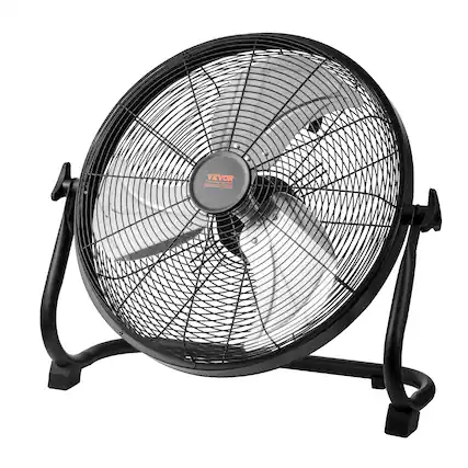 Front. VEVOR - Cordless Fan 16 in, Portable Quiet Personal Fan, 360 Degree Manual Pivoting Head, Stepless Speed Regulation Fan - Black.