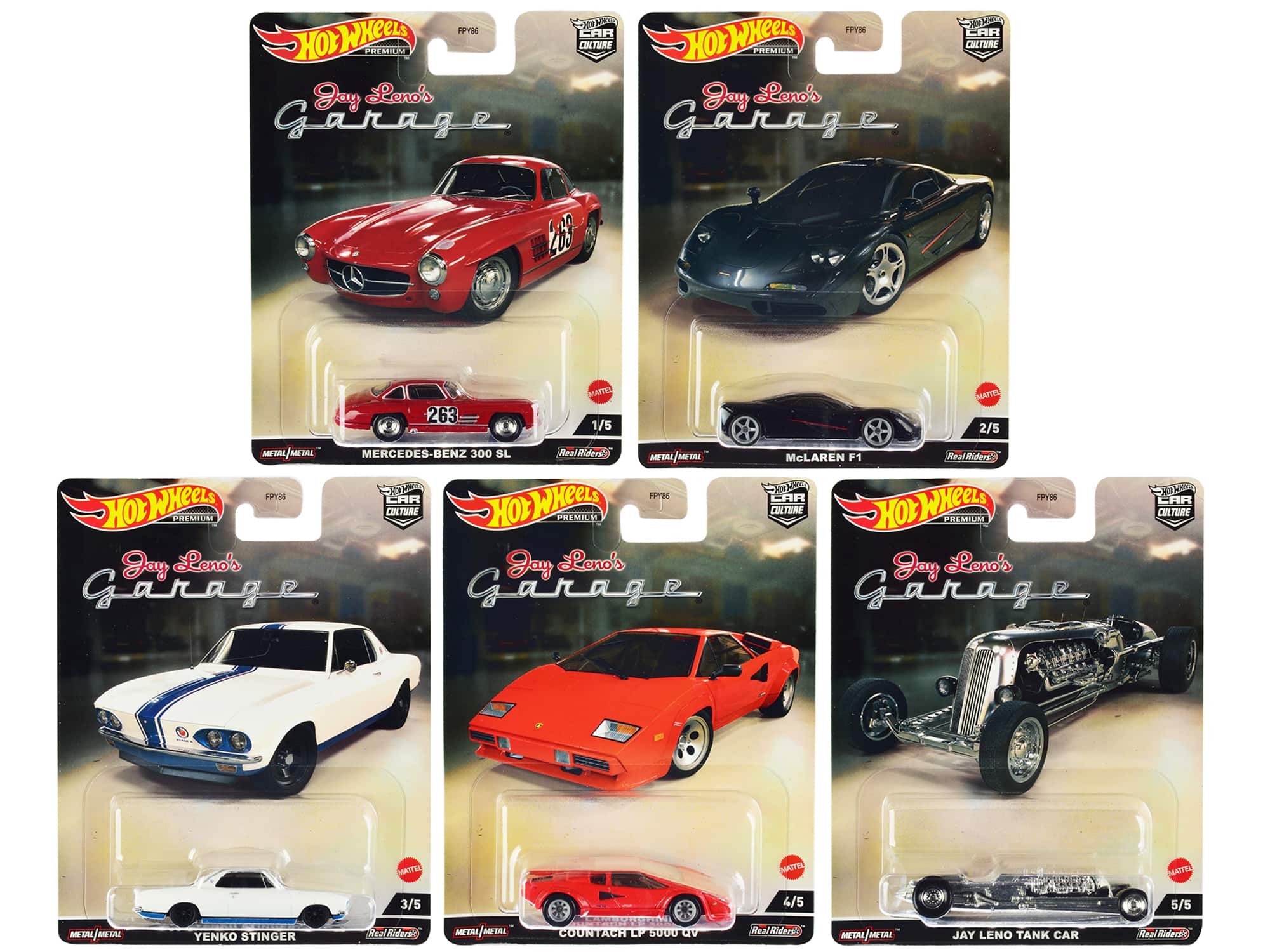 """Jay Leno’s Garage"" 5 piece Set ""Car Culture"" Series Diecast Model Cars by Hot Wheels" price history on PriceWatchPro