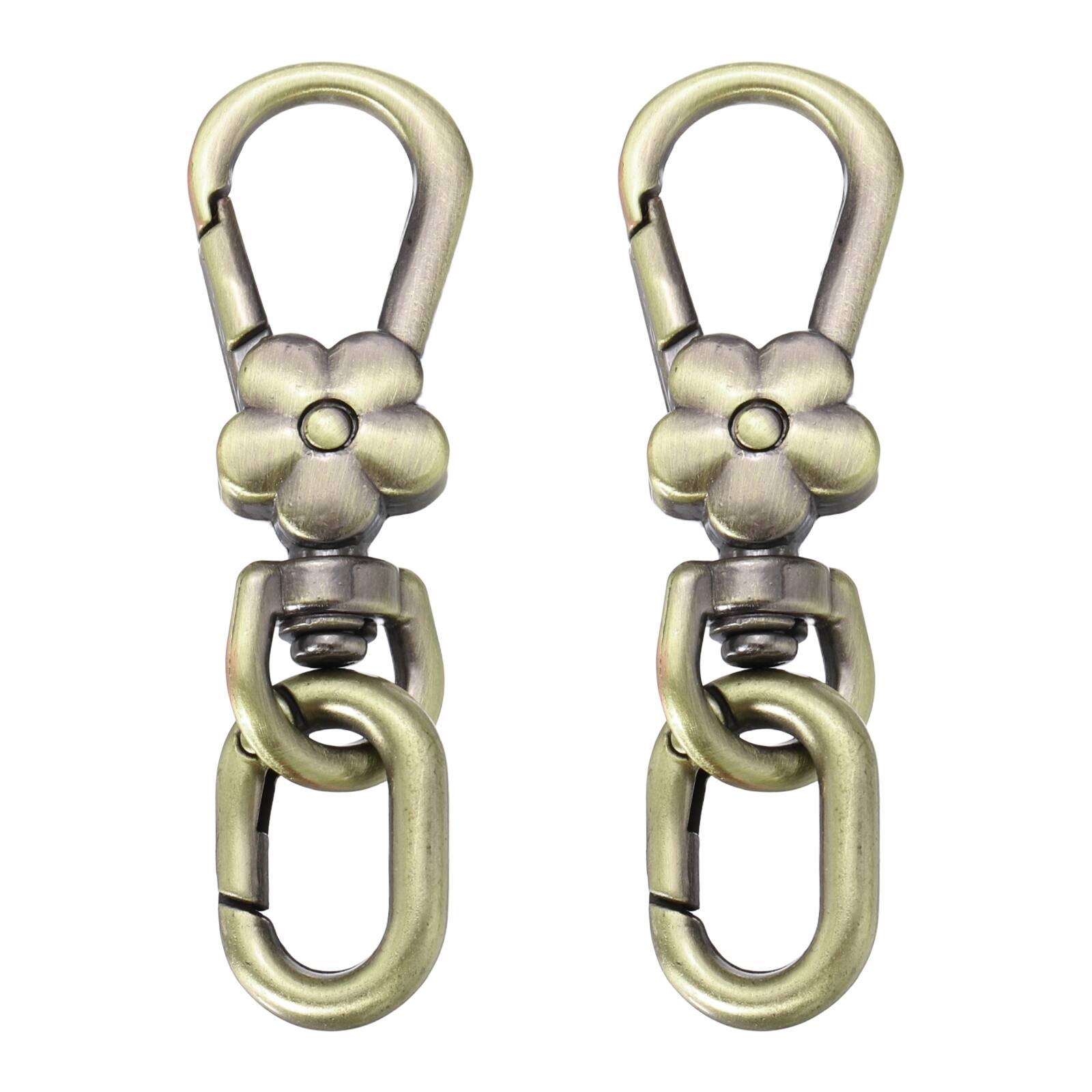 Unique Bargains - 2pcs Metal Keychain Clip Swivel Lobster Claw Clasp Quick Release Oval Key Ring Detachable for Crafts Bag Lanyard - Bronze