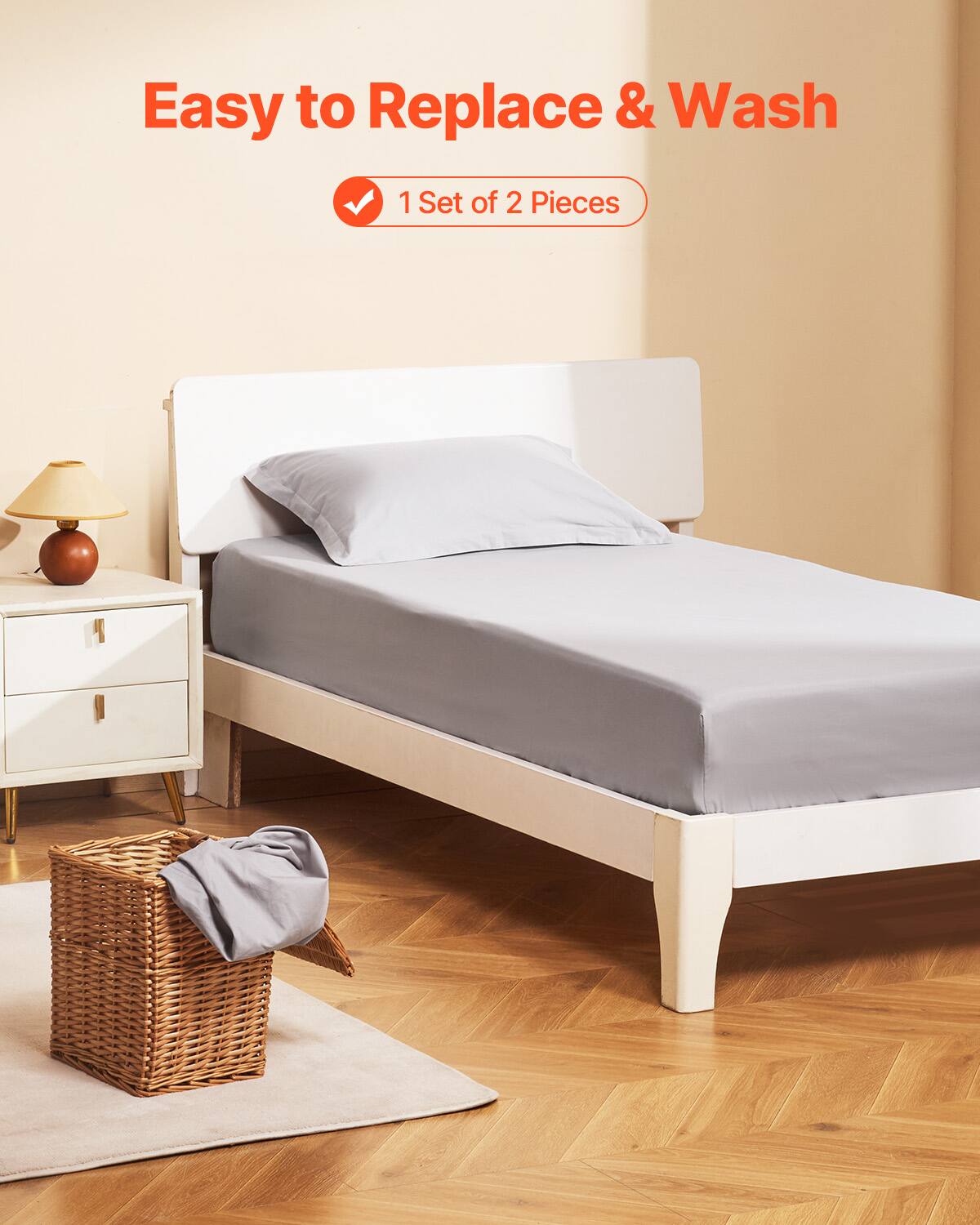 Easy to Replace & Wash  
1 Set of 2 Pieces