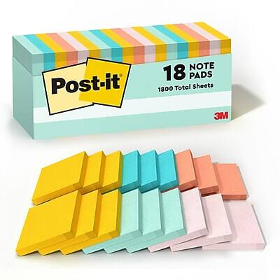 Post-it  
18 Note Pads  
1800 Total Sheets  
3M