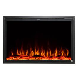 Touchstone Home Products - 40 in. Wall Mounted Recessed Sideline Elite Forte Smart Electric Fireplace 1500W - Black