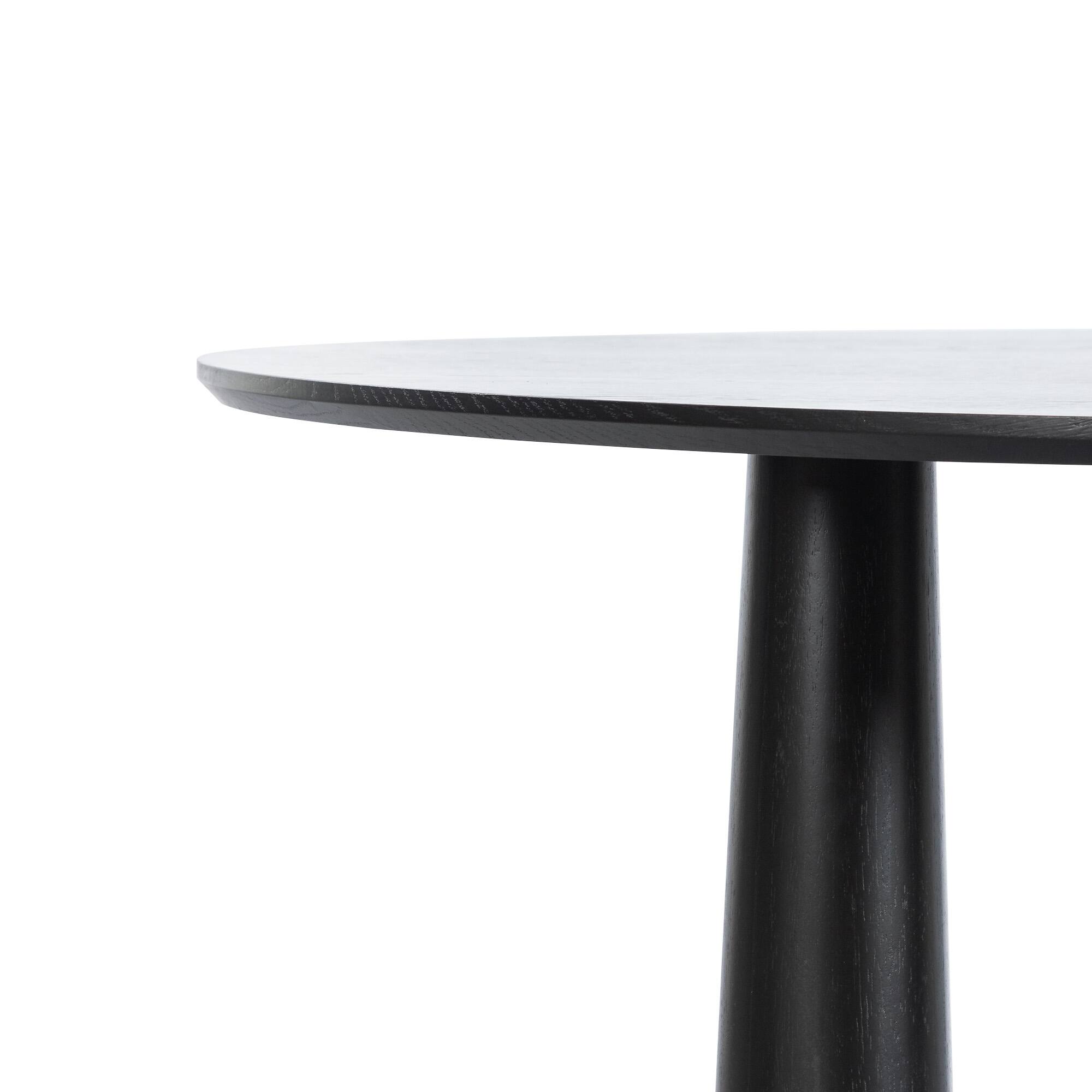Alt View 3. PexFix - Solid Wood Oval Dining Table | Modern Minimalist for 6, 67-Inch Kitchen Table with 4 Legs - Black.