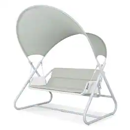 Manhattan Lane - Diz Outdoor Hanging Double Swing Sofa Chair, Powder Coated Steel - White