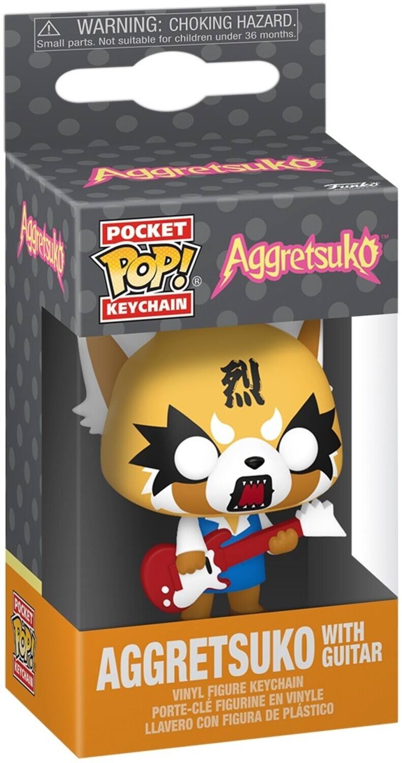 **WARNING: CHOKING HAZARD.**  
Small parts. Not suitable for children under 36 months.

**Aggretsuko**  
**POCKET POP! KEYCHAIN**  
**Aggretsuko**  
**WITH GUITAR**

**VINYL FIGURE KEYCHAIN**  
**PORTE-CLÉ FIGURINE EN VINYLE**  
**LLAVERO CON FIGURA DE PLÁSTICO**
