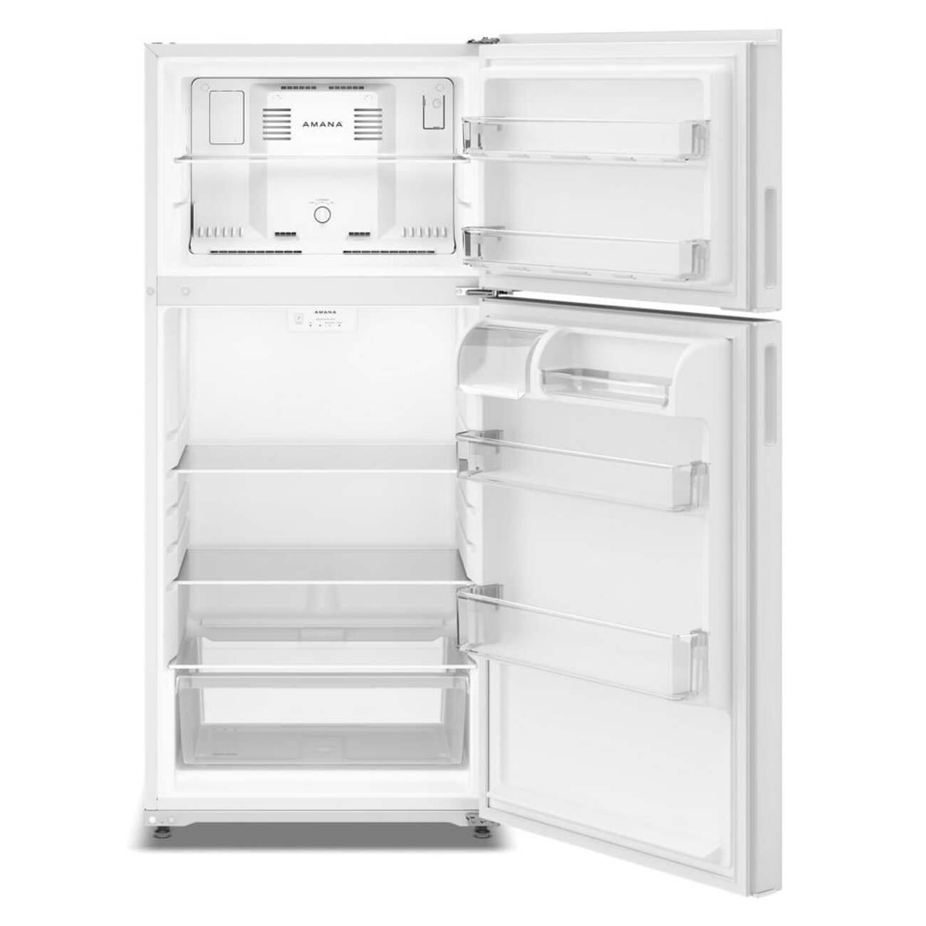 Alt View 2. Amana - 28 in. Wide 14 cu. ft. Top-Freezer Refrigerator With A Large Crisper Drawer - White.