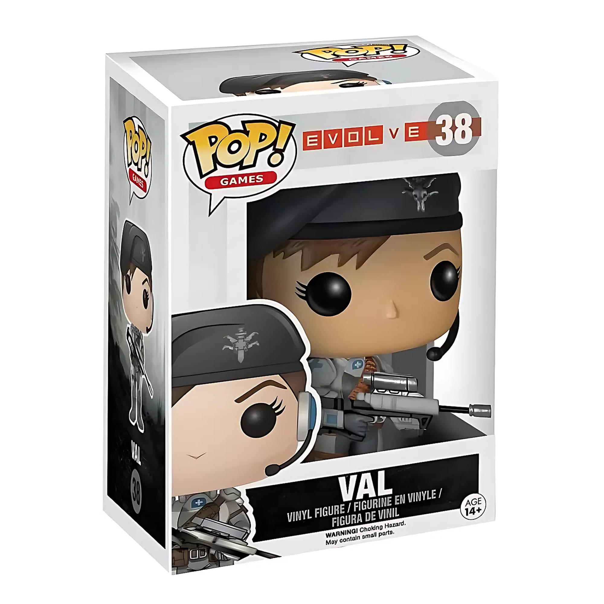 **POP! GAMES**

**EVOLVE 38**

**VAL**

**VINYL FIGURE / FIGURINE EN VINYLE / FIGURA DE VINIL**

**WARNING: Choking Hazard. Small parts. Not for children under 3 years.**

**May contain small parts.**

**AGE 14+**