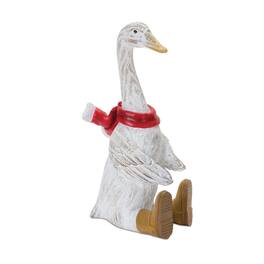 BreeBe - Winter Goose Figurine with Boots (Set of 2) - White, Red