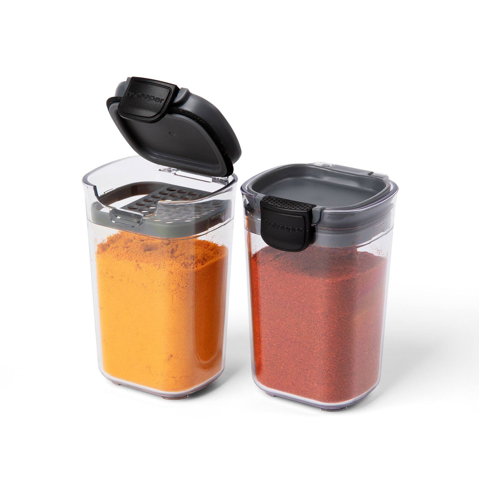 Alt View 3. Progressive International - ProKeeper+ Airtight Seasoning Storage Containers, Set of 2, Clear Plastic - Clear.