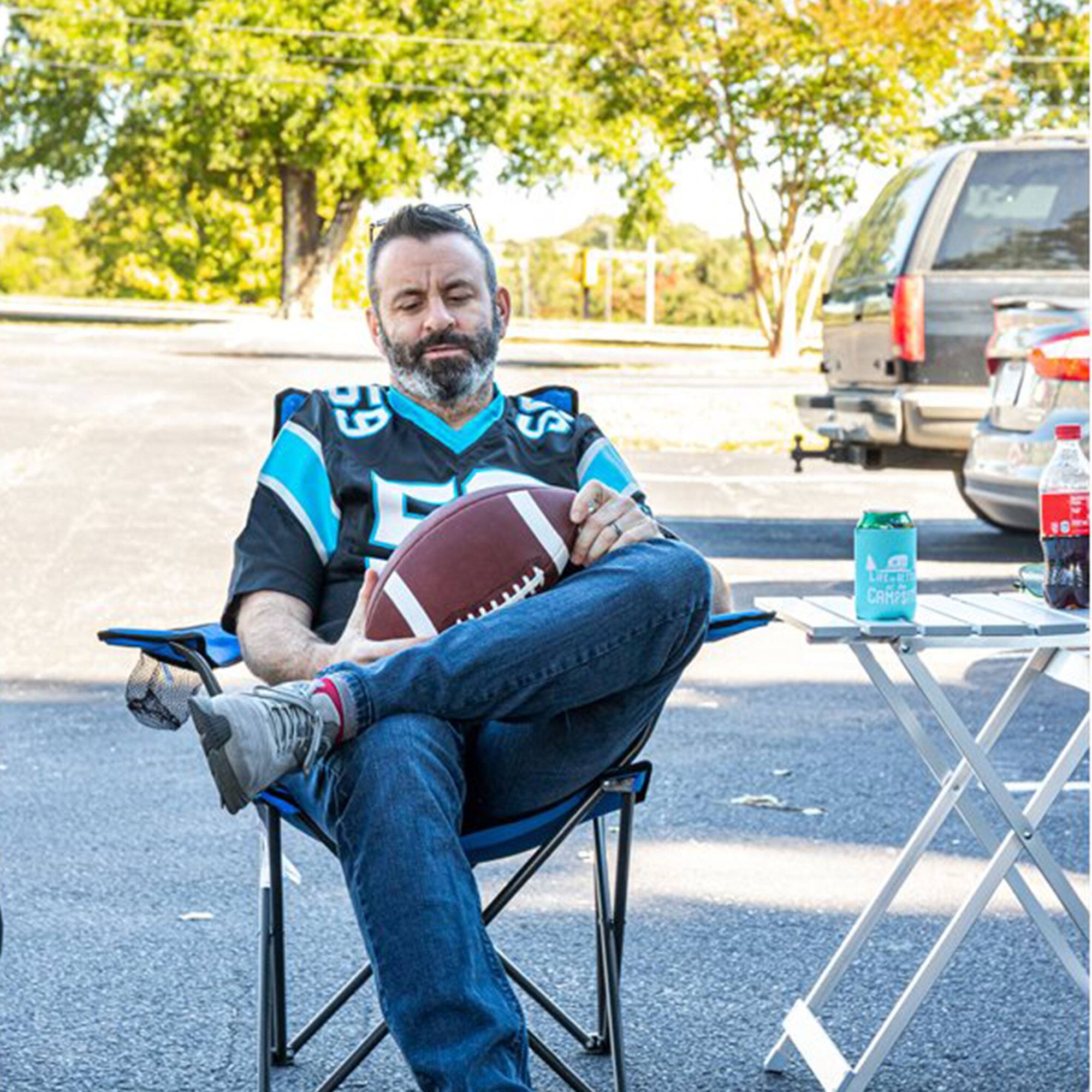 Alt View 2. Camco - Camco Large Durable Aluminum Fold Away Multi Use Outdoor Side Table, Silver - Silver.