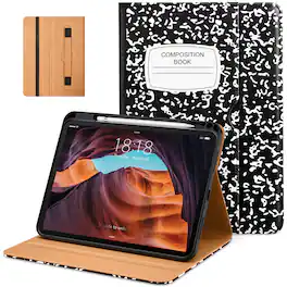 DTTO - Case for iPad 11th Gen 11" 2025 (A16) & 10th Gen 10.9" 2022, Leather Folio Cover with Pencil Holder & Auto Wake/Sleep - Book