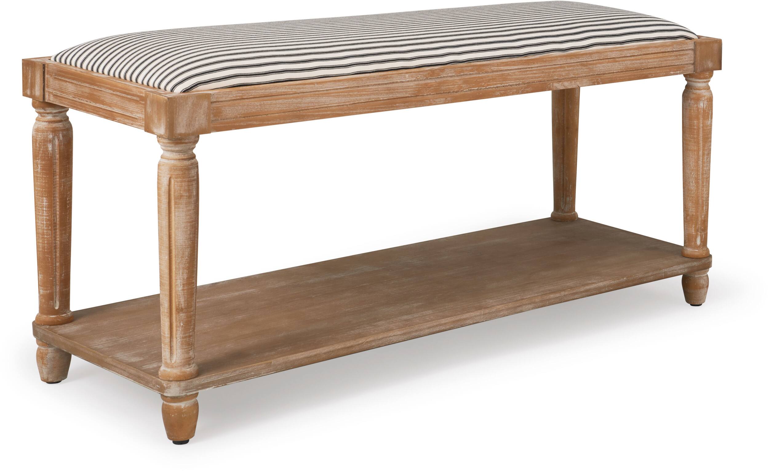 Alt View 13. Finch - Graydon Upholstered Bench - Distressed Natural.