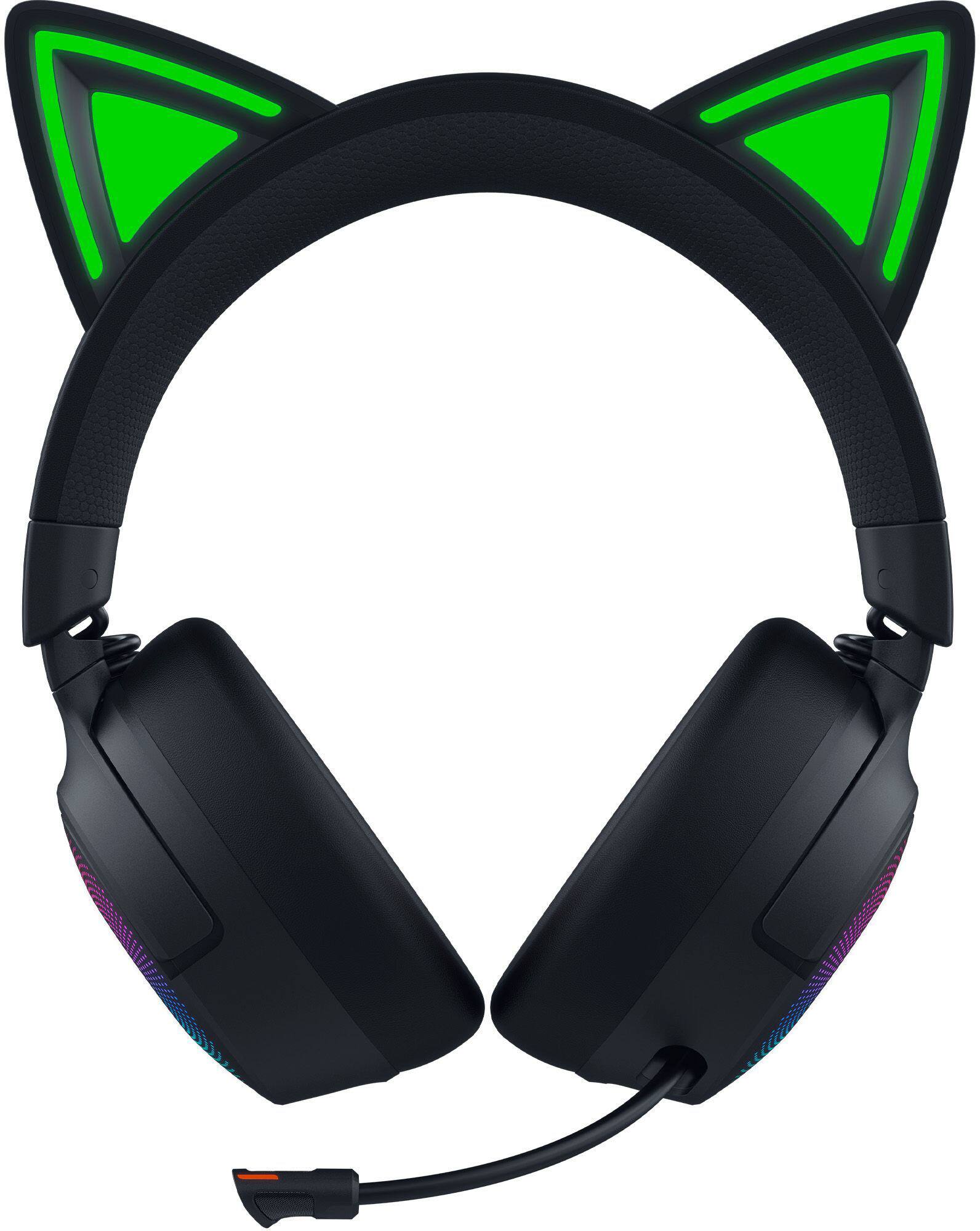 Alt View 5. Razer - Kraken Kitty V3 Pro Wireless Over-the-Ear Gaming Headset for PC, Mac, PlayStation, Nintendo Switch, Steam Deck - Black.