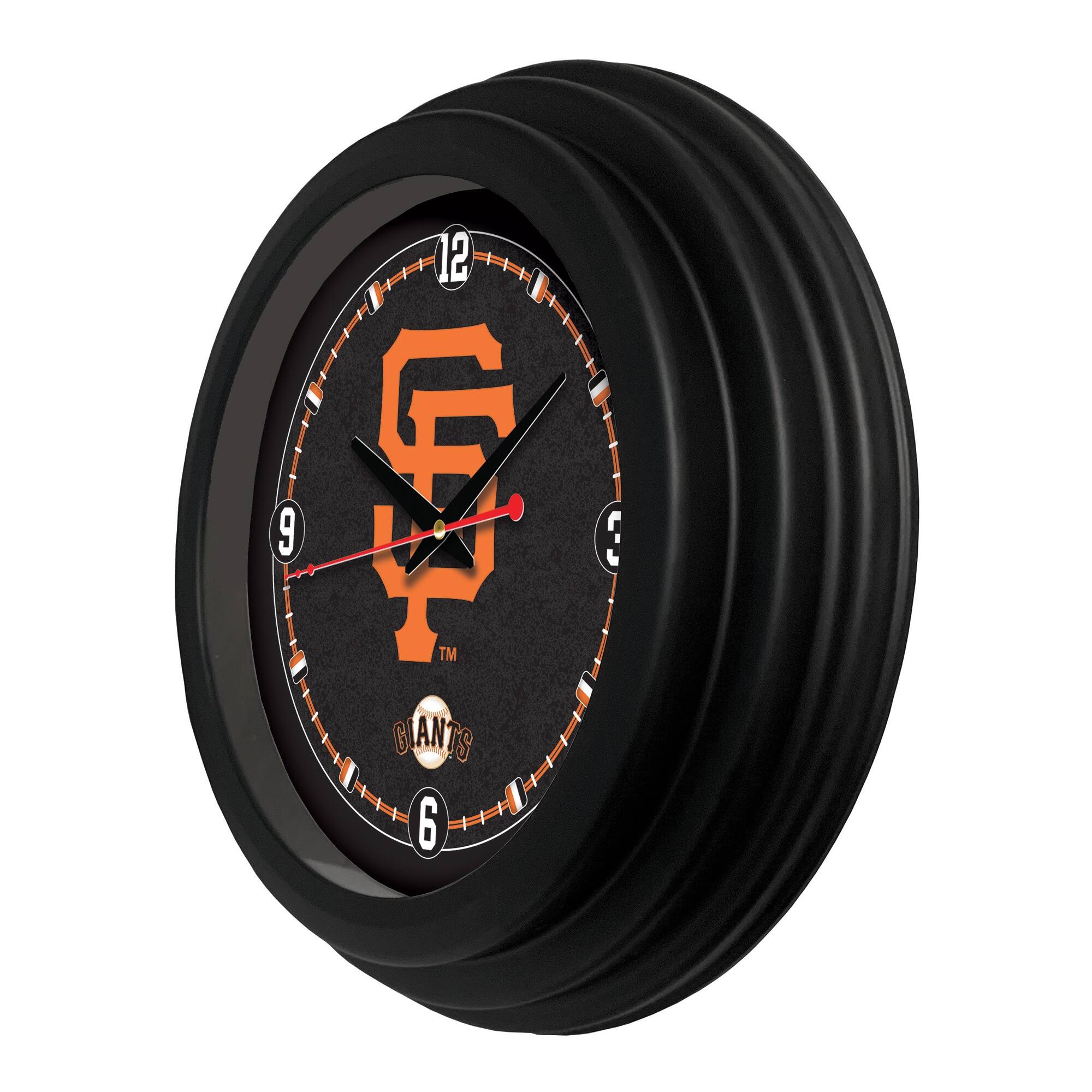 Alt View 1. Holland Bar Stool Co. - San Francisco Giants 15" Traditional Wall Clock - Black.