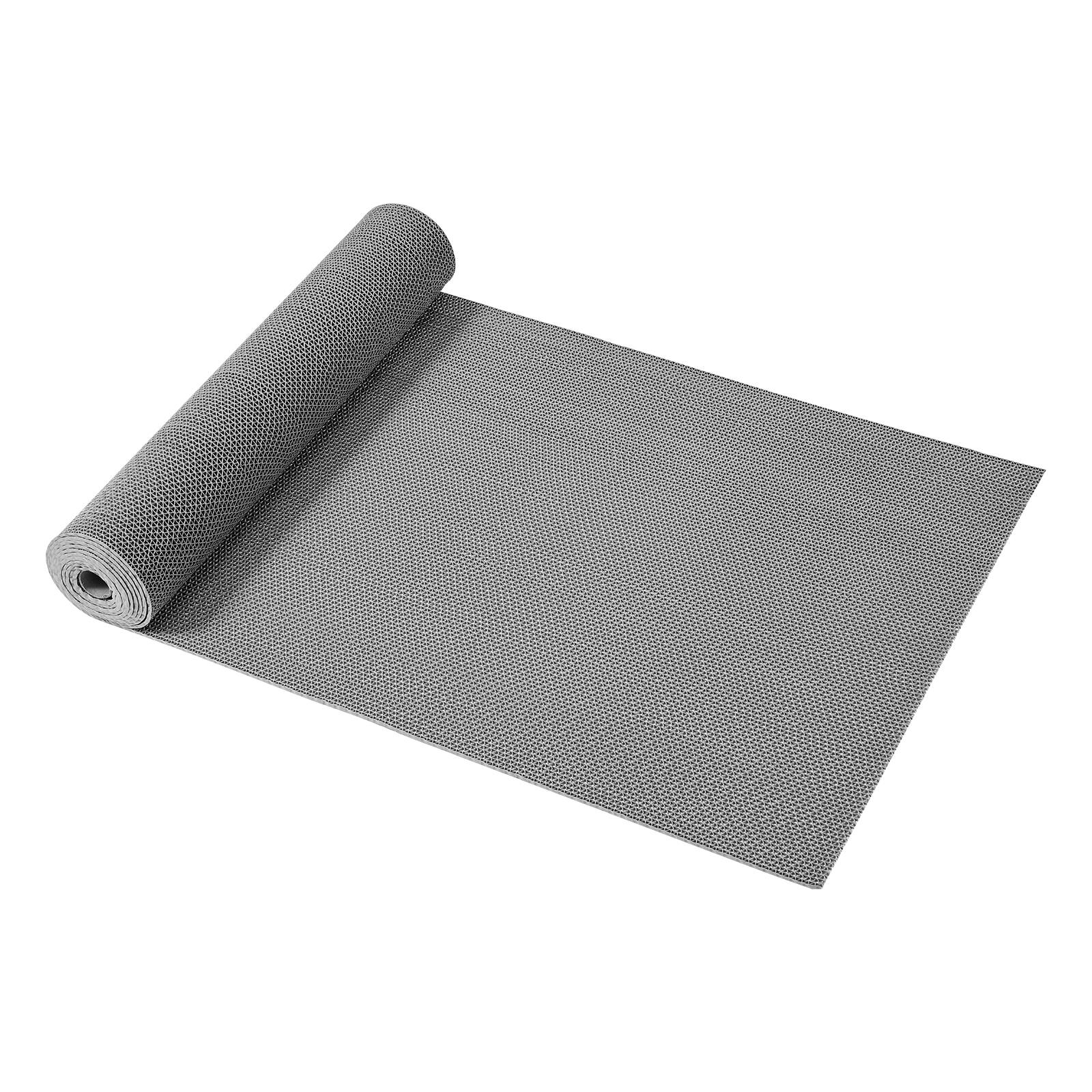 Alt View 5. VEVOR - Drainage Mat, 3 x 16.4 ft, PVC Non Slip Commercial Floor Mat, Wet Area Water Drain Splash Matting Hollow Doormat Roll - Grey.