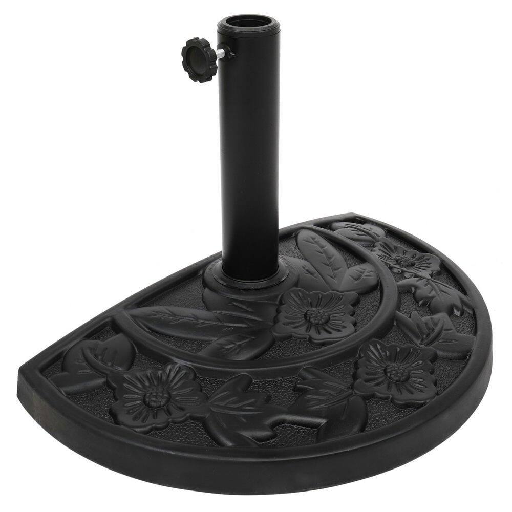 Left. Resenkos - Resinkos 20" Half Resin Base Parasol Base, Sunshade Base With Enhanced Stability, Sun Protection Accessory, Black - Black.