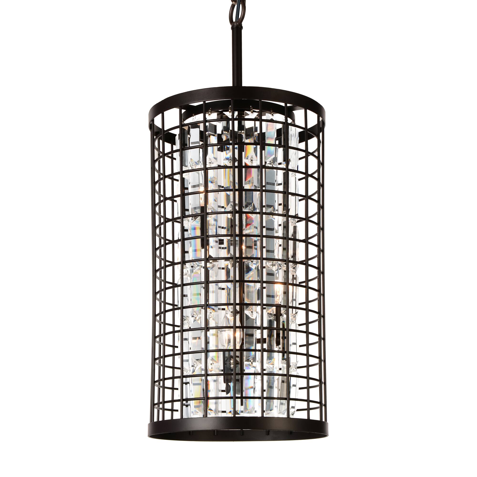 Angle. CWI Lighting - Meghna 4 Light Up Chandelier With Brown Finish - Brown.