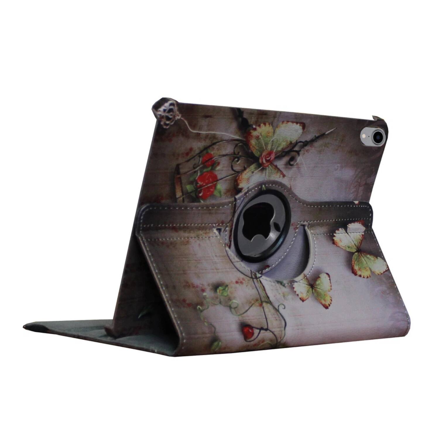 Back. Stock Preferred - 360° Rotating Smart Case Cover with Stand & Stylus Holder for iPad 10 to 11th Gen Butterfly Flower - Butterfly Flower.