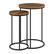 Angle Zoom. CorLiving - Fort Worth Wood Grain Finish Nesting Side Table - Brown.