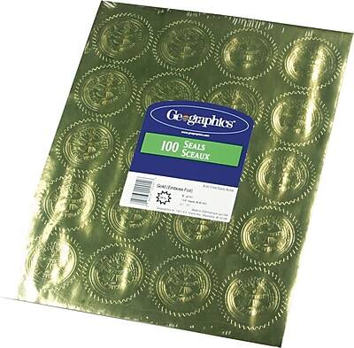 Ge-graphics  
100 SEALS SCEAUX  
Gold VEmboss  
Gold Embossing Foil  
100 Seals per Sheet