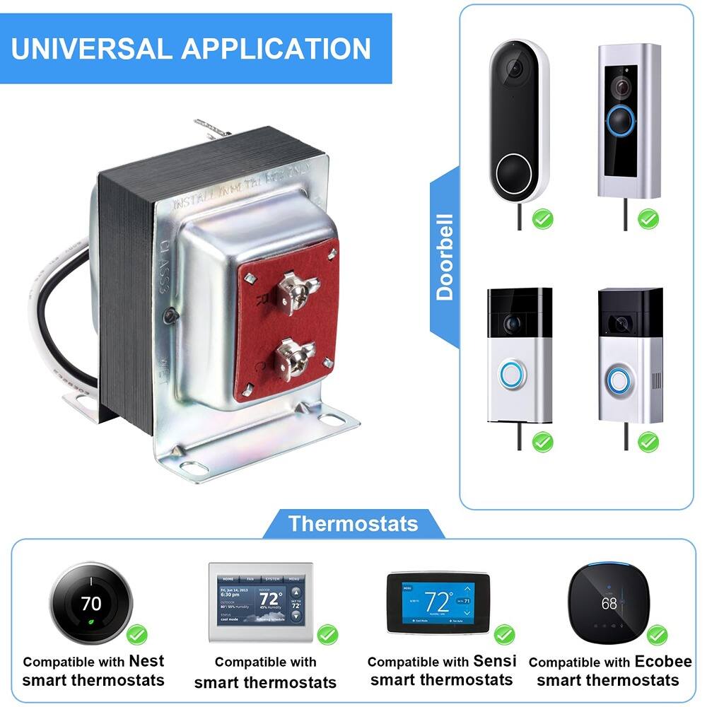 Schertz Compatible Doorbell Transformer 24v 40VA, Secure 24
