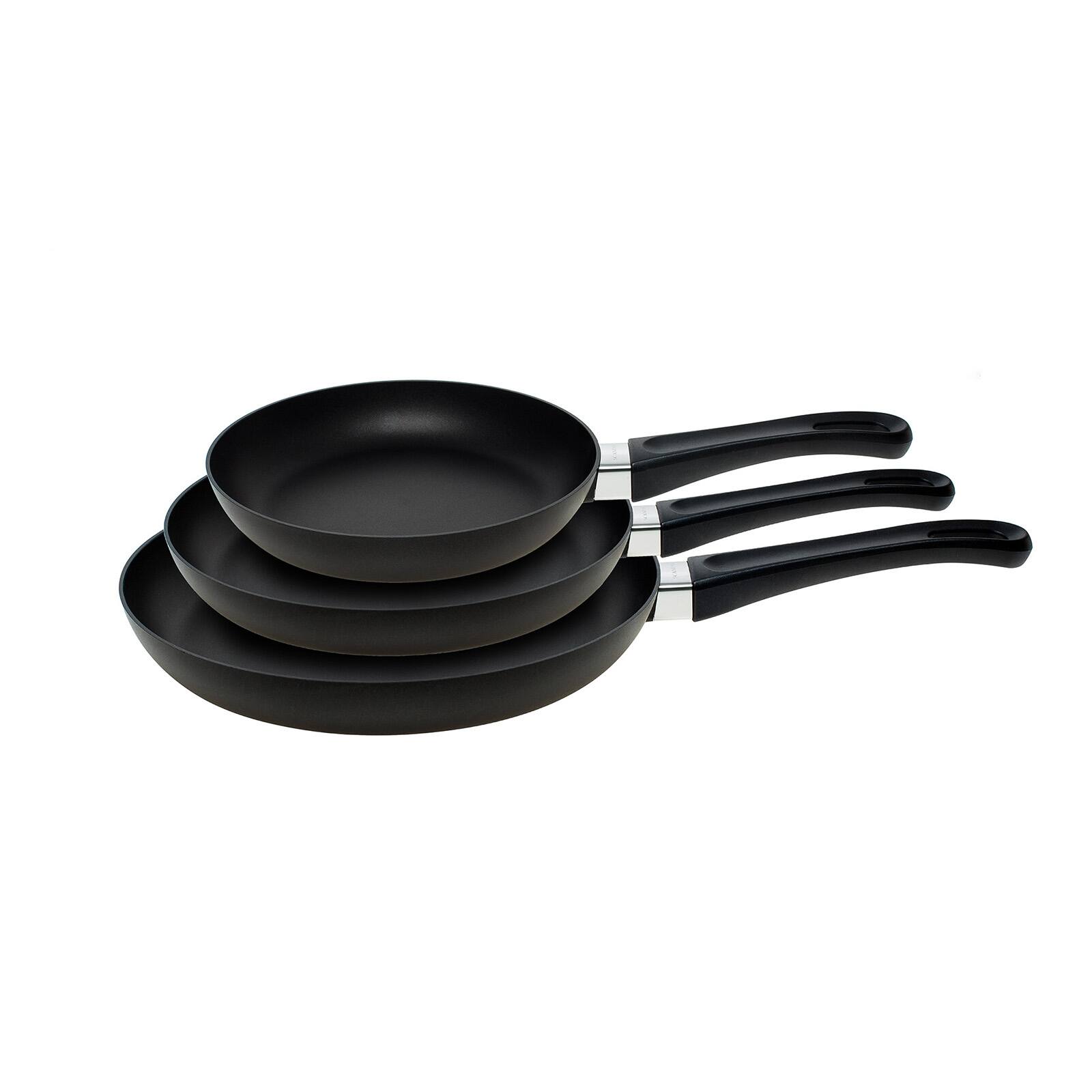 Front. Scanpan - Classic 3-Piece Skillet Set - Black.