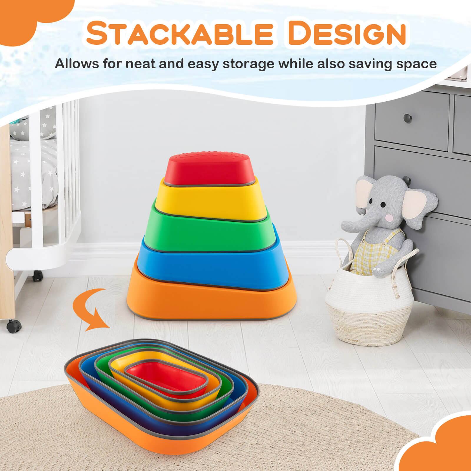 STACKABLE DESIGN  
Allows for neat and easy storage while also saving space