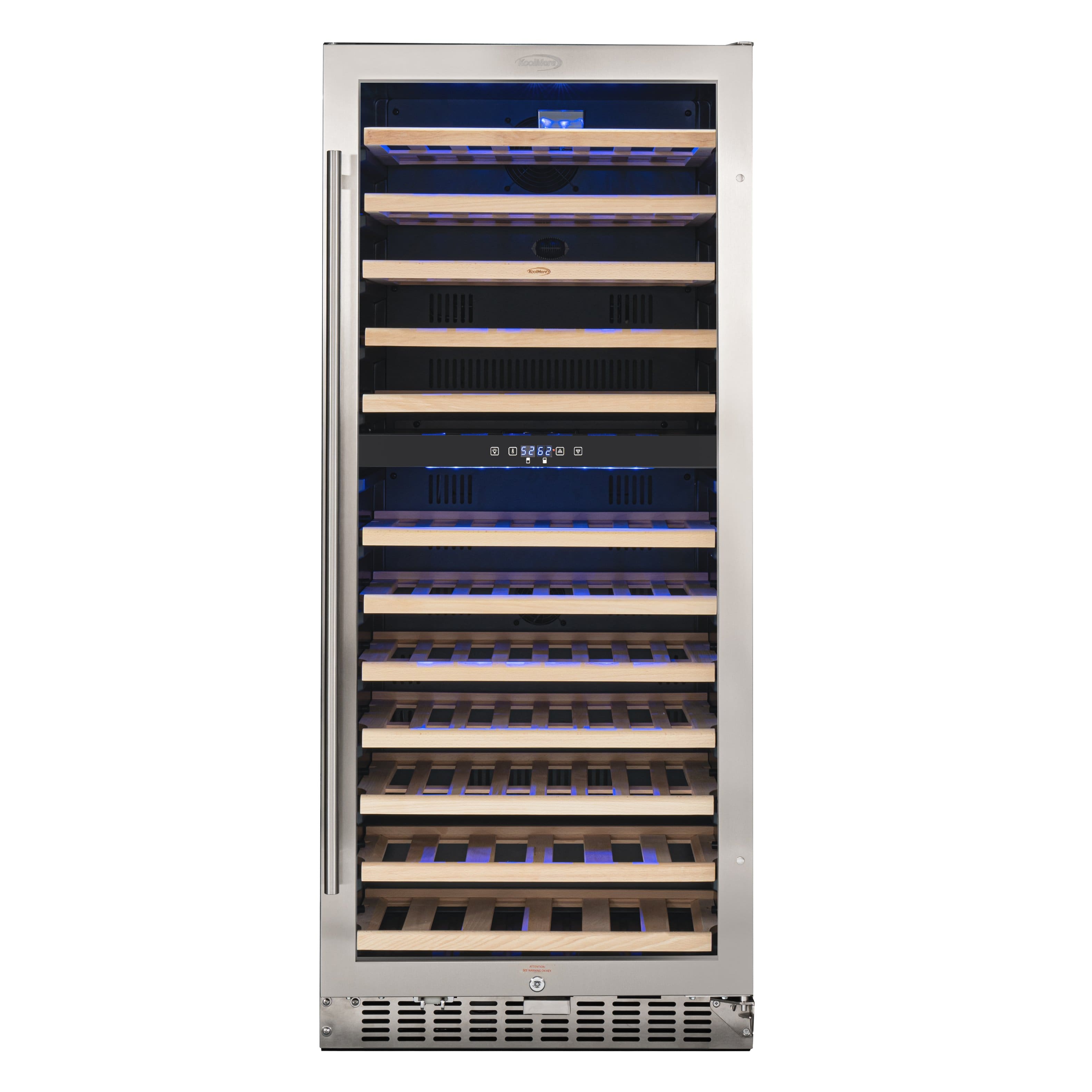 Koolmore - 23 in. Dual Zone, Full Glass Door, Wine Cooler Refrigerator, Freestanding or Built-In Unit, 9.7 cu ft. KM-CW92DZ-SS - Stainless Steel