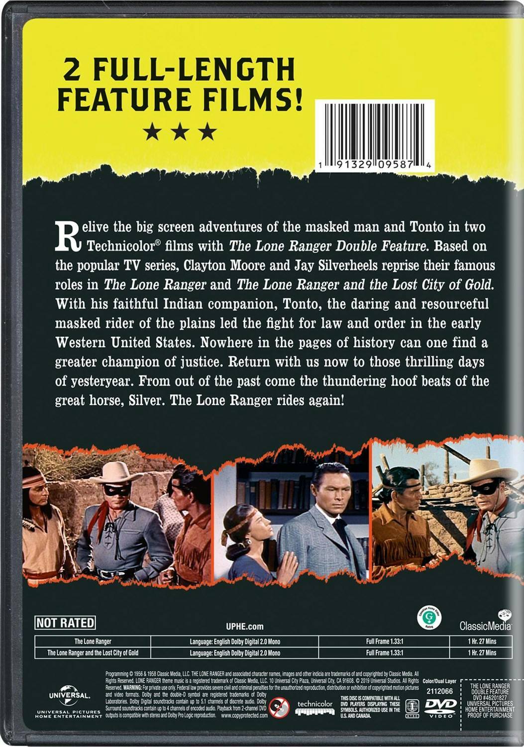 Back. The Lone Ranger/The Lone Ranger and the Lost City of Gold (DVD Double Feature) [DVD].