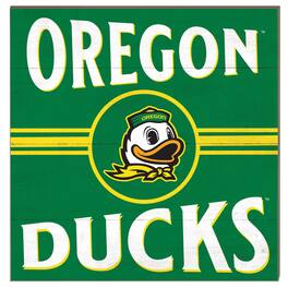 Jardine - Oregon Ducks 10'' x 10'' Retro Team Sign - Green