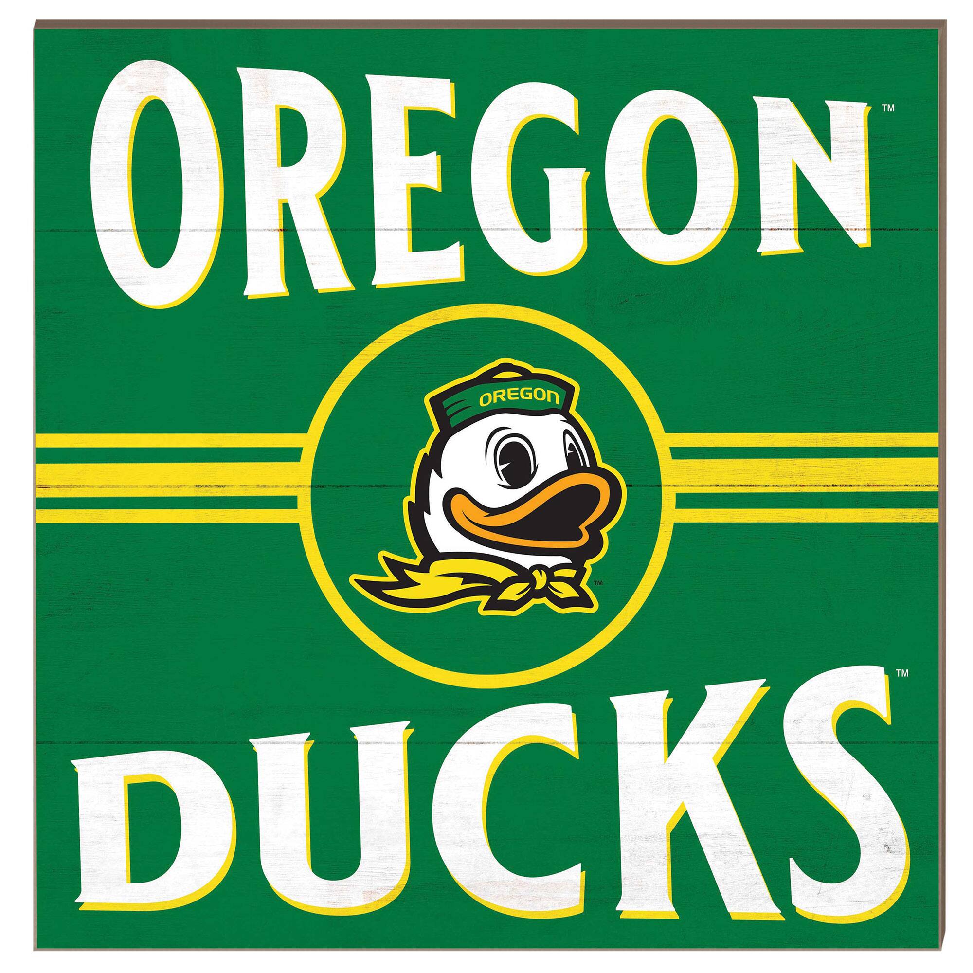 Oregon Ducks 10'' x 10'' Retro Team Sign