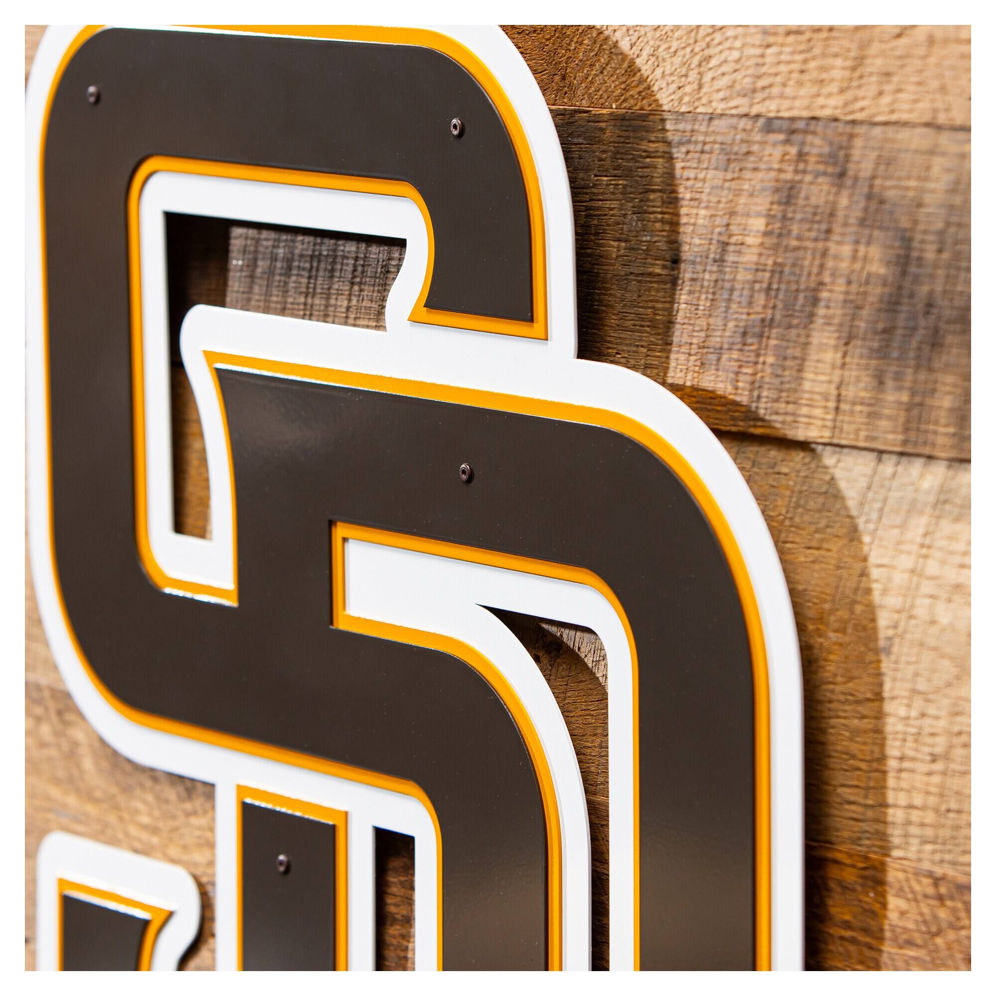 Alt View 2. Evergreen Enterprises - San Diego Padres 23" Layered Metal Wall Art Sign - Multicolor.