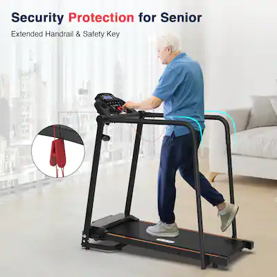 Redliro Walking Treadmill with Long Handrails for Seniors 300lbs