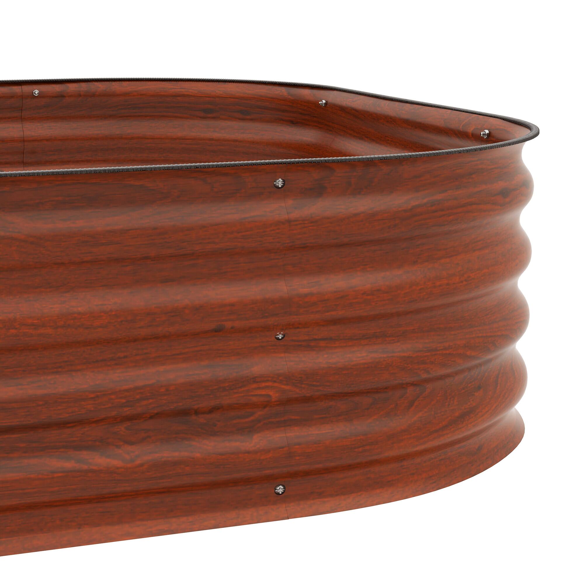 Alt View 8. Outsunny - Raised Garden Bed Set w/ Safety Edging, Open Bottom for Vegetables, Herbs, Flowers - Brown.