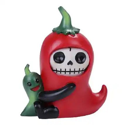 Front. Pacific Trading - Furrybones Chilito Skeleton In Chili Pepper Costume Figurine - Red.