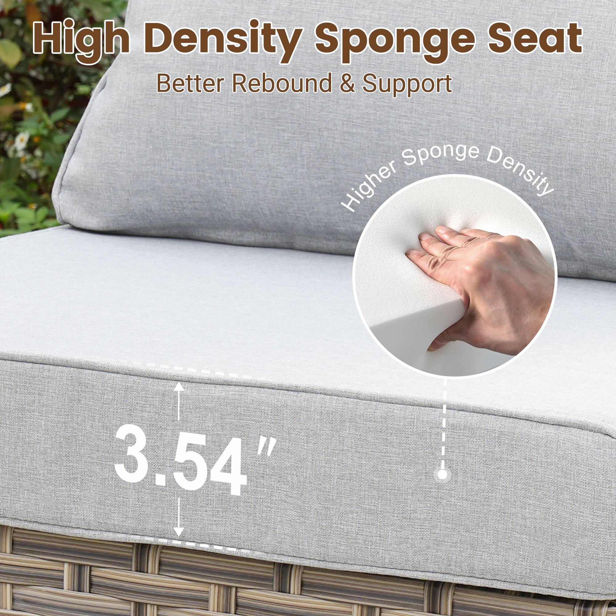 High Density Sponge Seat  
Better Rebound & Support  

Higher Sponge Density  

3.54"