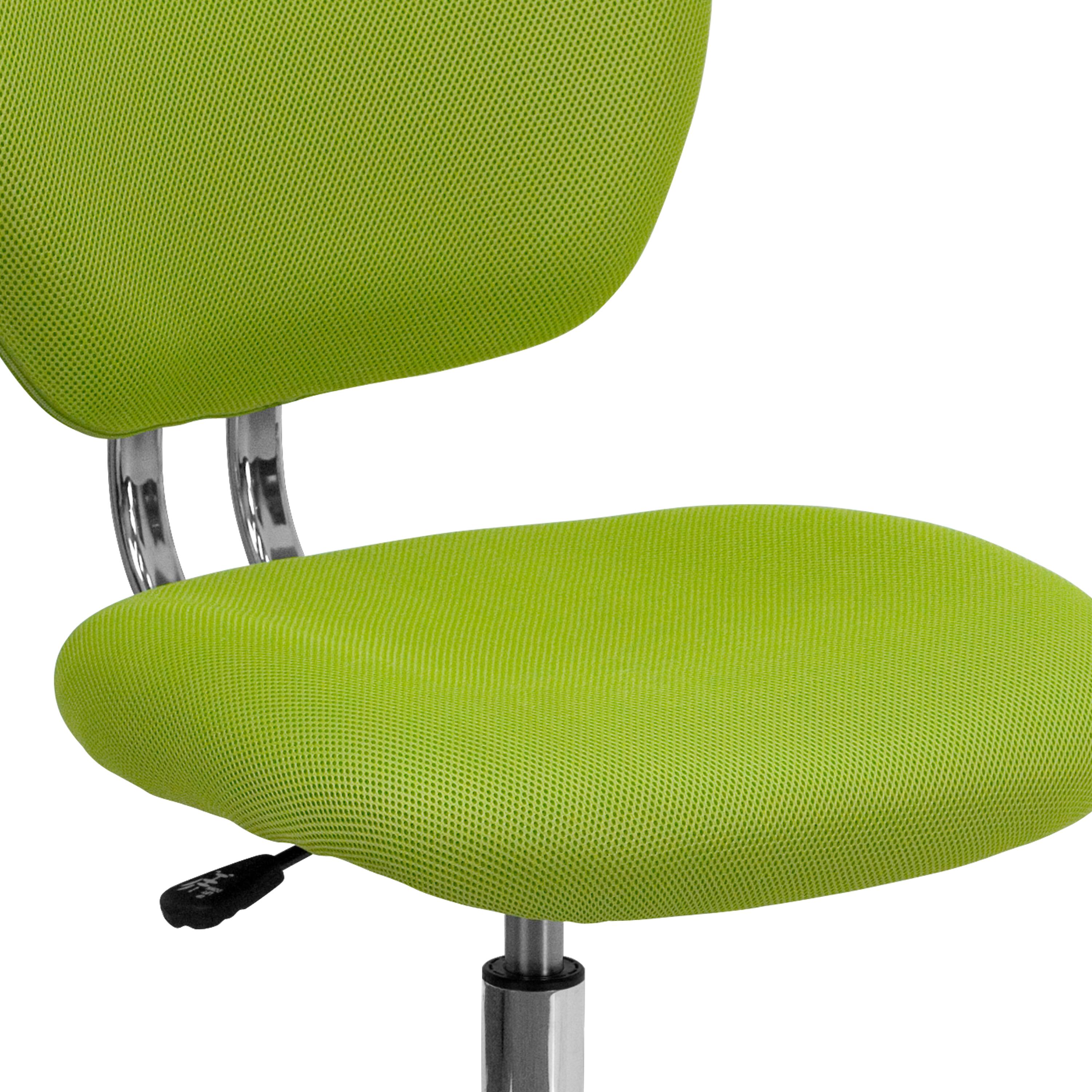 Alt View 9. Emma + Oliver - Mid-Back Mesh Padded Swivel Task Office Chair with Chrome Base - Apple Green.