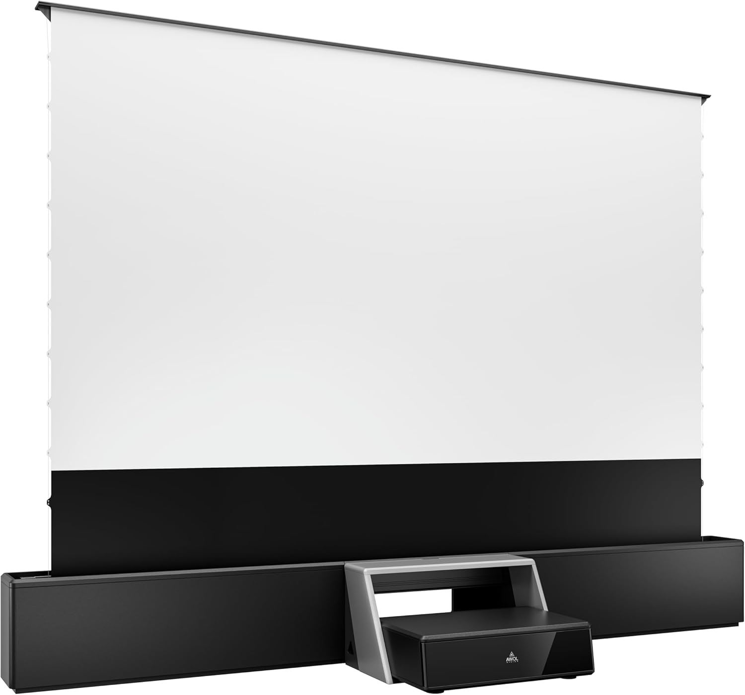 Alt View 5. AWOL Vision - 120" UST Projector Station, Smart All-in-One Cabinet with Storage, Cable Management & Lighting - Black.