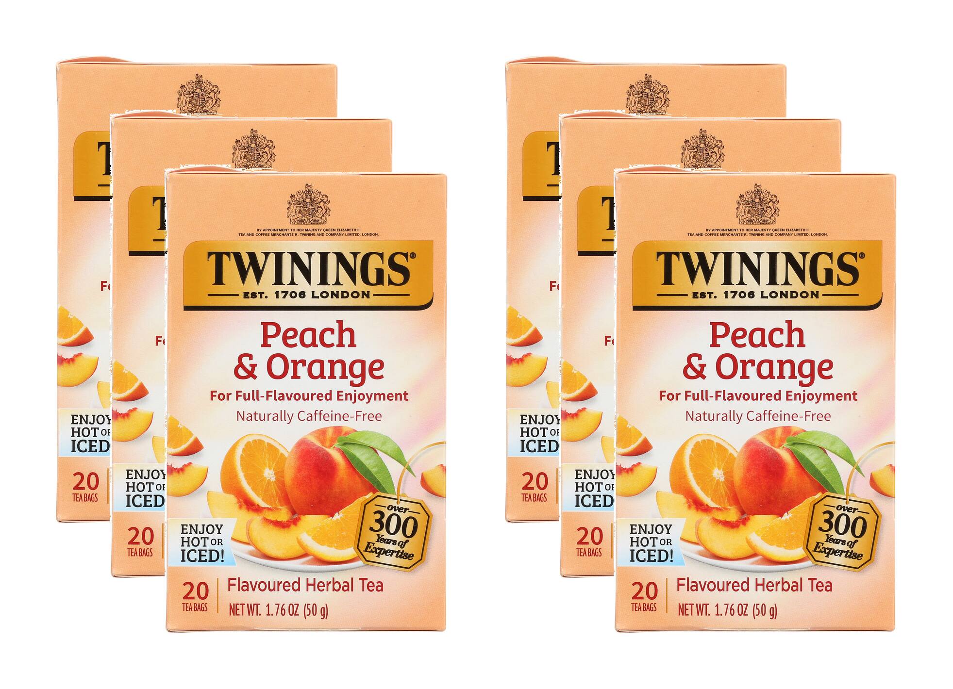 Twinings - Twining Tea Tea Herbal Peach Orange - Pack of 6 - 20 bags