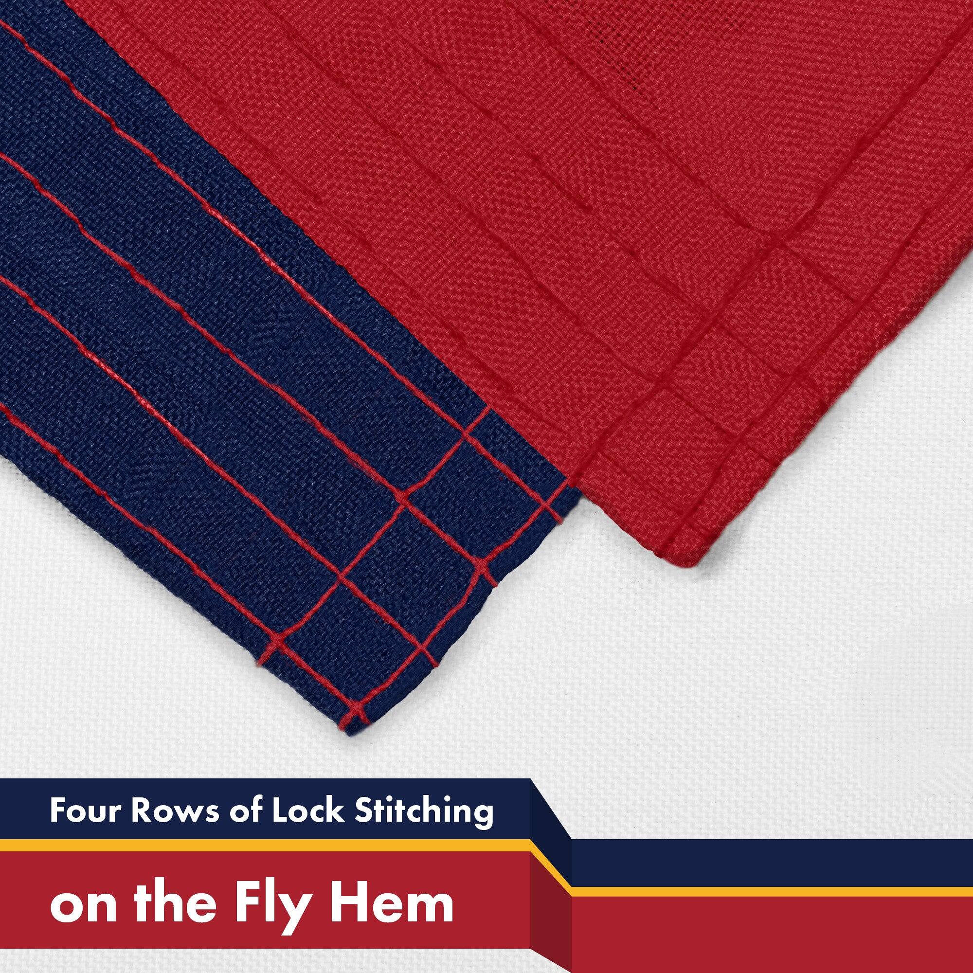 Four Rows of Lock Stitching on the Fly Hem